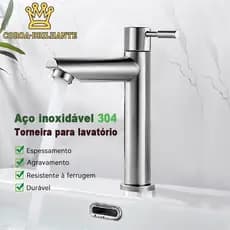 Torneira de Banheiro Água Fria de Bancada Alta e Baixa