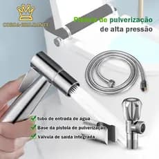 Kit de Ducha Higienica Para Banheiro 1.5m completa Luxo Metal inox nucleo da valvula