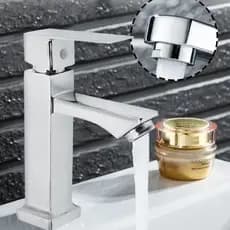 Torneira Luxo Quadrada Moderna Aço Inoxidável Design Premium Torneira Prata