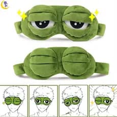 1 unidade de máscara de olhos para dormir em pelúcia com design de sapo triste, máscara de olhos para relaxamento e viag