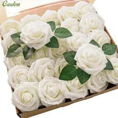 25 buquês de rosas artificiais estilo europeu, 8 cm, decoração floral, CasdonHome LVGZ