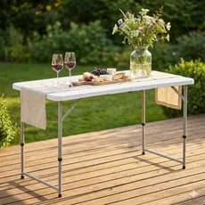 Mesa Dobrável Vira Maleta Camping 122x60cm Aço Até 4 Pessoas Alira Home