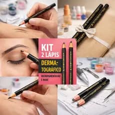 Kit 2 Lápis Preto Mitsubishi 7600 | Lápis Dermatográfico Preto Maquiagem Micropigmentação