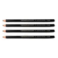 Kit 4 Lápis Preto Mitsubishi 7600 | Lápis Dermatográfico Preto Maquiagem Micropigmentação