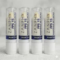 Kit 4 Manteigas de Cacau Bastão FPS 15 Protetor Labial Hidratante Nutrição e Proteção para os Lábios