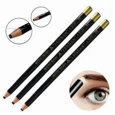 Kit 3 Lápis Preto Mitsubishi 7610 | Lápis Dermatográfico Preto Maquiagem Micropigmentação