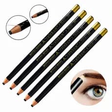 Kit 5 Lápis Preto Mitsubishi 7610 | Lápis Dermatográfico Preto Maquiagem Micropigmentação