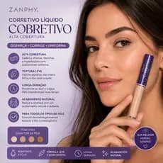 Corretivo Líquido Zanphy Disfarça Olheiras Para Area Dos Olhos Alta Cobertura