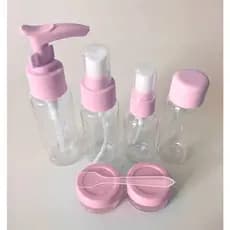 Kit Necessaire Com 7 Frascos  Para Viagem Organizador Bolsa e Mala