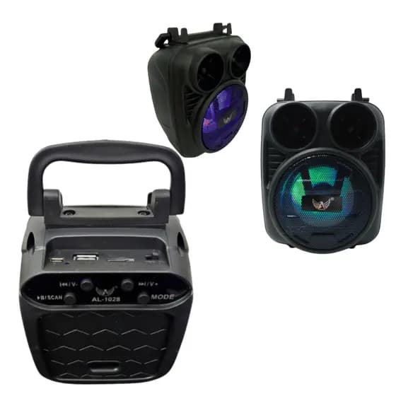 Mini Caixa de Som Bluetooth Portátil Led Com Suporte Para celular