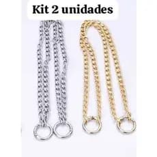 Kit 2 Corrente Lisa para a Alça de Bolsa de Crochê com Argola Articulada Mosquetão