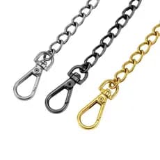 Kit 3 Alça Corrente 30cm Para Bolsinha de Mão Com Fecho Mosquetão Estilo Sofisticado Resistente