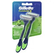 Aparelho de Barbear Gillette Prestobarba3 Sensitive c/2 Unidades