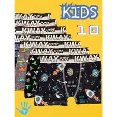 Kit 10 Cuecas Boxer Estampada Infantil