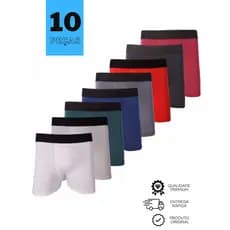 Kit 10 Cuecas Boxer Microfibra Premium