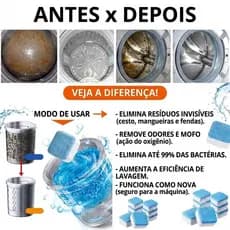 Pastilhas Antibacterianas para Higienização de Máquina de Lavar Roupas