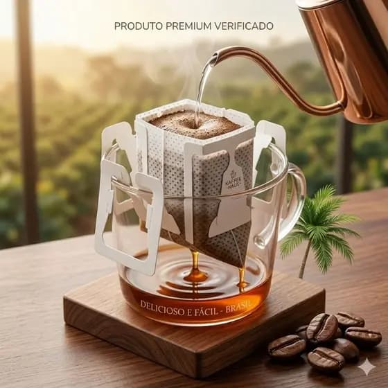 Filtro de Café Portátil com 50 unidades Drip Coffee com Alça para Copo – Café Individual Prático