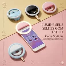 Ring Light Clip Selfie com LED para Celular Universal