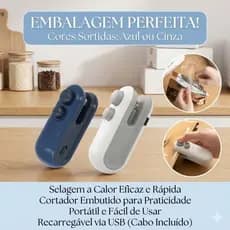 Seladora Portátil Mini Recarregável USB Cortador De Embalagem Plástica Cozinha - Cores Sortidas