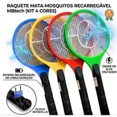 Raquete Elétrica Mata Mosquito Dengue Insetos Recarregável - (Cores Sortidas)