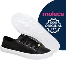 Tênis Feminino Moleca Preto Casual Original com Cadarço Confortável