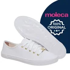 Tênis Feminino Moleca Branco Casual Original com Cadarço Confortável