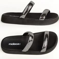 Papete Moleca Feminino Preto Original Lançamento com Brilho e Tira Maxxi Conforto e Estilo