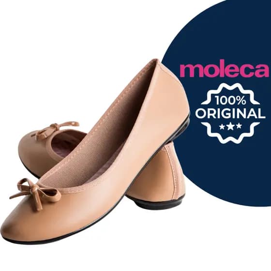 Sapatilha Feminina Moleca Adulto Nude com Laço Original Confortável e Perfeita para o Dia a Dia