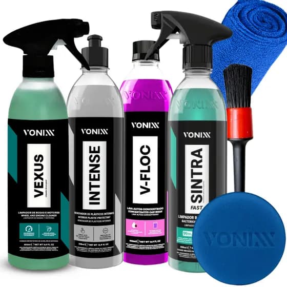 Kit de Limpeza Automotiva Vonixx Vexus Intense Vfloc Sintra + Acessórios