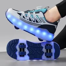 Presentes De Natal Acessíveis : Patins Iluminados Com LED Transformável De Quatro Rodas Para Crianças , De Oito Meninos