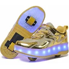 Sapatos De Patins Iluminados Para Crianças , Tênis Com Rodas De LED Retráteis , Rolo Recarregáveis USB Meninos E Meninas