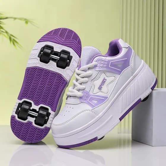 Estudante Runaway sapatos roda dupla crianças quatro rodas meninas malha respirável adolescente esportes das mulheres do