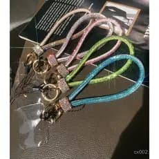 Cordão De Telefone De Cristal De Luxo – Pulseira Curta Anti-Perda Com Fecho Reforçado De Metal