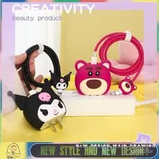 Desenho Animado Kuromi De Silicone Para iPhone Proteção Rápida De Carga Manga De Dados Acessórios Cabos