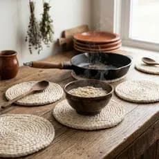 Jogo De Descanso Panela Corda De Sisal Mesa Posta Boho 20cm
