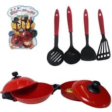 KIT COZINHA INFANTIL COM FRIGIDEIRA + PANELA E ACESSORIOS KITCHEN PLAY SET 08 PECAS