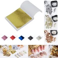 Folhas de Ouro Nail Art/Artesanato/Resina - 8x8cm - 20 e 50pcs