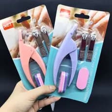 Kit Alicate Cortadores de Unhas Postiças Aço Inox Lixas