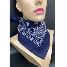Bandana Lenço Azul Marinho - Ideal para Cabelo e Pescoço, Top feminino Moda Rock 55cm