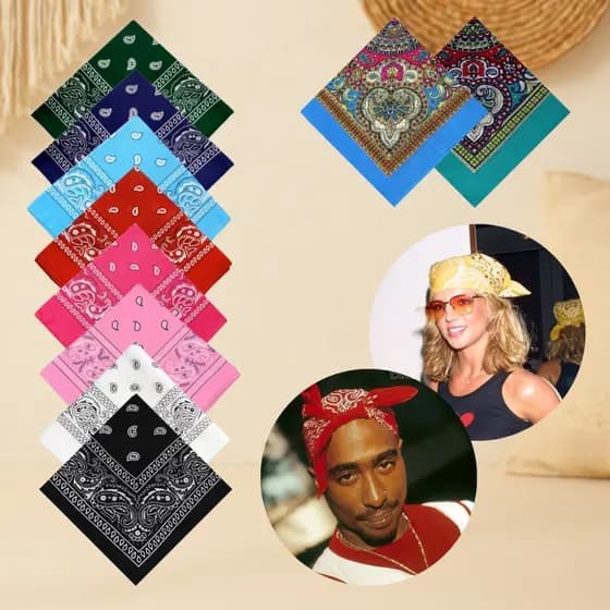Bandana Lenço Estampada para Cabelo e pescoço Top feminino Moda ESTILO 55cm