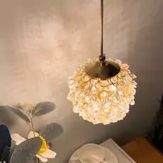 Lustre Pendente Globo De Cristal 12/13,5cm G9 Cor Dourado/Cinza Escuro Bivolt