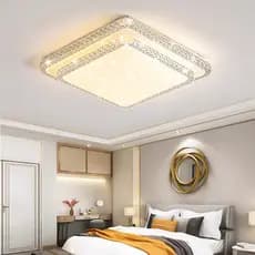 Plafon Luminária 2 Andar Cristal Efeito Céu estrelado Led 30/60W Multicor Sobrepor