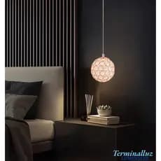Pendente Lustre Bola de Cristal Alumínio Dourado/Cromado/Rose - Bivolt Bocal G9 Decorativo