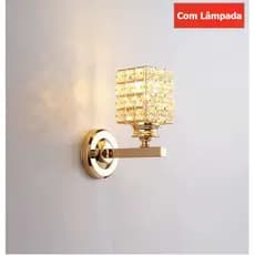 Arandela Luminária Quadrinho Cristal - Moderno Elegante Sala Quarto Corredor -  Bocal E27