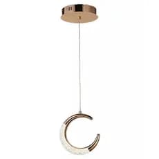Pendente Arco De Cristal Acrílico Dourado Lua 3 Cores Led 110v/220v