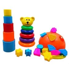 Brinquedo Educativo Infantil - Urso Com Argolas - Baby Toys Set