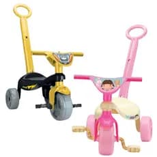 Triciclo Tchuco Com Haste Removível Fácil Montagem Estampas Didáticas - Brinquedo Velotrol