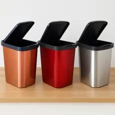 Lixeira Multiuso 9 Litros Cozinha Banheiro Com Tampa Click Push Escritório Arqplast
