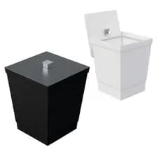 Lixeira Para Banheiro Cozinha Luxo Linha Black e White Premium Cesto Lixo 6,5l Multiuso