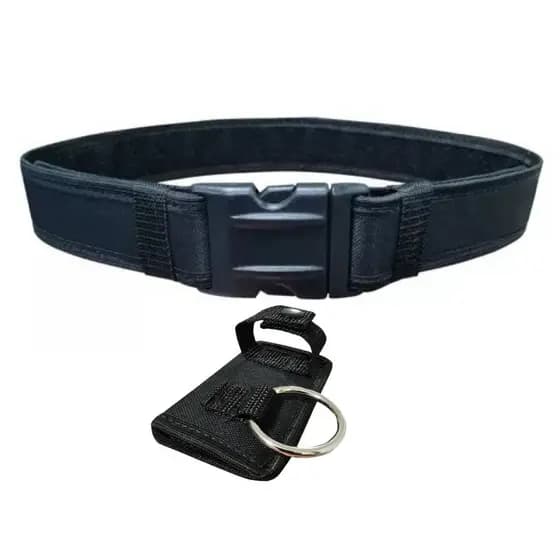 Cinturao Tatico Com Regulagem + Porta Tonfa Preto
